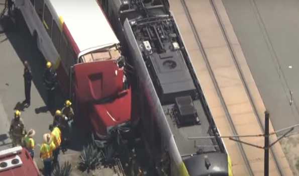 55 injured after metro train-bus collision in Los Angeles
